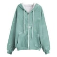thumbnail image 5 of Gibobby Women's Color Block Zip Up Hoodie Sweatshirt Casual Long Sleeve Jacket Sweater with Pockets(M,Mint Green), 5 of 6