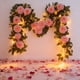thumbnail image 1 of Decoración de globos para fiesta de cumpleaños | Corona de rosas artificiales | Plástico blanco, beige, rojo, rosa | 68,9 pulgadas de largo | Decoración festiva para casa, árbol y mesa | Diseño, 1 of 6