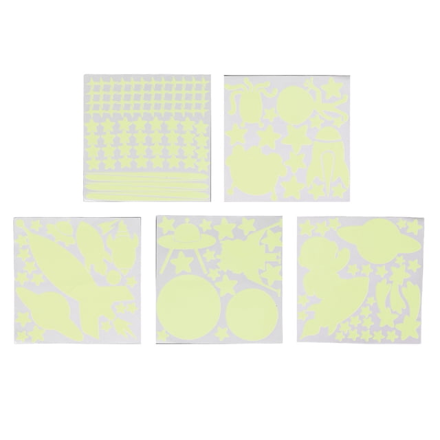 Calcomanías de Nave Espacial Que Brillan en la Oscuridad, Pegatinas de Pared de Estrella Brillante, Pegatinas de Techo Luminosas con Estrella arcoíris para Hábitaci de Niños