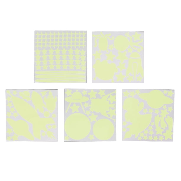 Calcomanías de Nave Espacial Que Brillan en la Oscuridad, Pegatinas de Pared de Estrella Brillante, Pegatinas de Techo Luminosas con Estrella arcoíris para Hábitaci de Niños