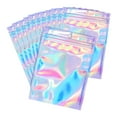 thumbnail image 1 of 100pcs Reusable Sealable Polyester Film Bags Odor Aluminum Foil Zipper Pouches For Food Eyelashes Candy Bath Rainbow Design, 1 of 7