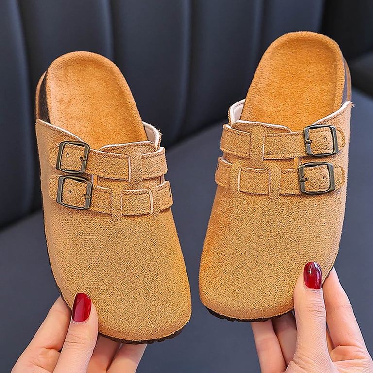 Mepaouo Kids Suede Clogs for Girls Boys Cork Footbed Cute  display picture 3