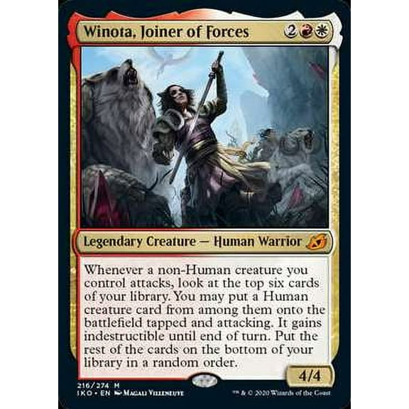 MtG Ikoria: Lair of Behemoths Mythic Rare Winota, Joiner of Forces
