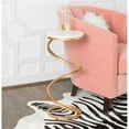 thumbnail image 2 of Linon Atlee White Marble 10.5" Round Drink Table with Iron Spiral Base in Gold, 2 of 10