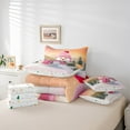 thumbnail image 5 of Feelyou Girly Pink Snowman Bedding Comforter Set 7pcs, Dreamy Fairy Tale Queen Bedding Sets, Christmas Tree Snowflake Reversible Queen Sheet Sets, Microfiber Bedroom Decor, 5 of 7