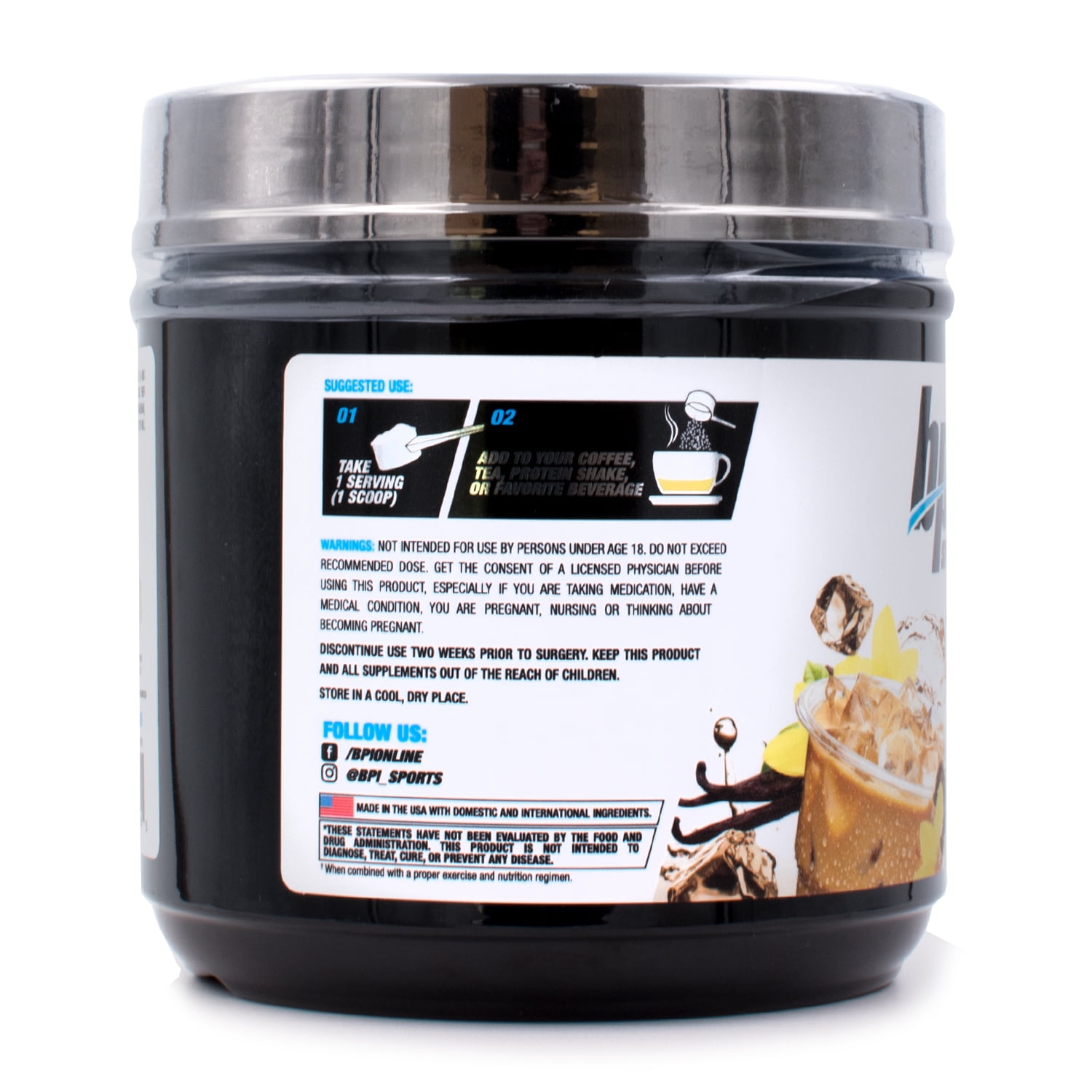 BPI Sports Health Keto Bomb Ketogenic French Vanilla Latte, 18 Servings (Pack of 2)