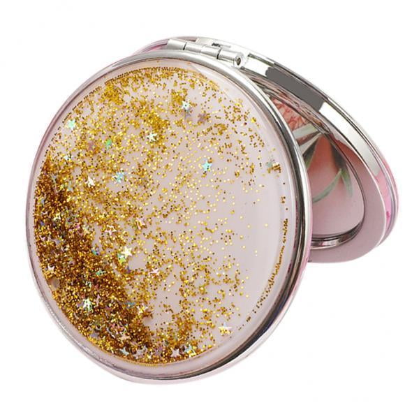 Espejo de Maquillaje Salvador 2xTravel Espejo de dos cara Plegable de Portátil Dorado