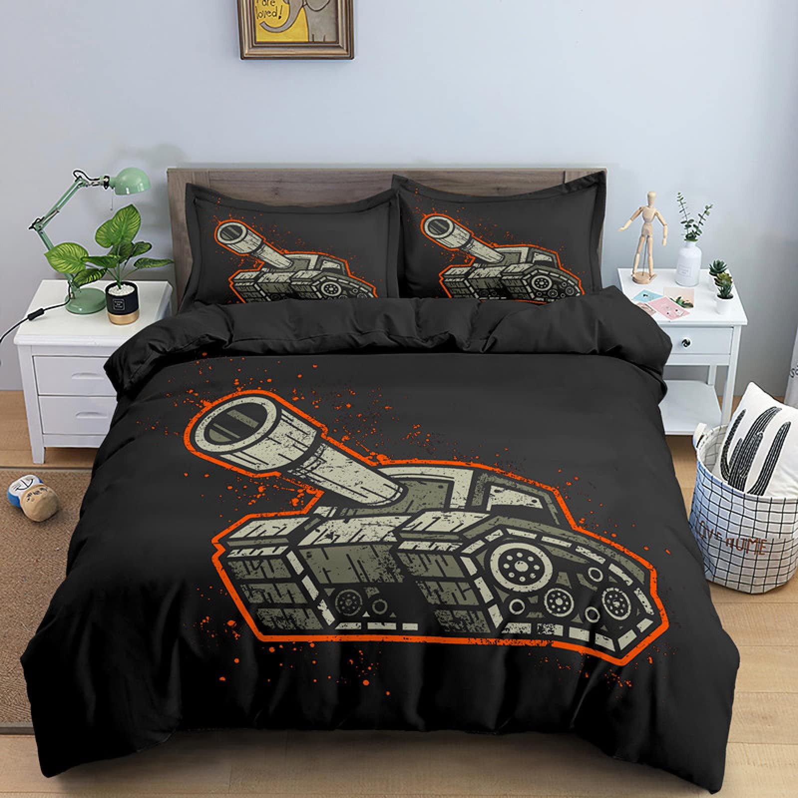 American Flag Duvet Cover Tank Gun Bedding Military Theme Teen Boys Men Camouflage Bedroom