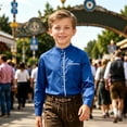 thumbnail image 2 of JAJAHO Boys Button Down Shirt Long Sleeve Stand Collar Regular Fit Dress Shirts School Uniform Formal Wear For Kids 2-14Y Soft Tops, 2 of 4