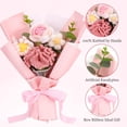 thumbnail image 3 of Ramo Tejido Omldggr Flores de Crochet Artificiales Rosas, 3 of 9