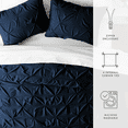 thumbnail image 4 of Noble Linens Navy Pinch Pleat 3-Piece Duvet Cover Set, King/Cal King, 4 of 6