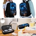 thumbnail image 2 of Uorisanigo 4 in 1 Schoolbag Set for Teens, Blue Wolf Backpack with Lunch Bag Pencil Case Water Bottle Holder Pouch, 4 PCS, Boys, Bookbag School Daypacks for Elementary Middle, 2 of 7