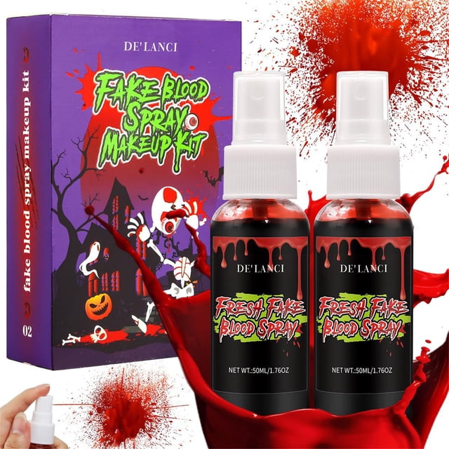 2Pc Simulation Red Plasma Halloween Spray Spoof Props Makeup Makeup 50Ml, Halloween Eye Shadow Plate