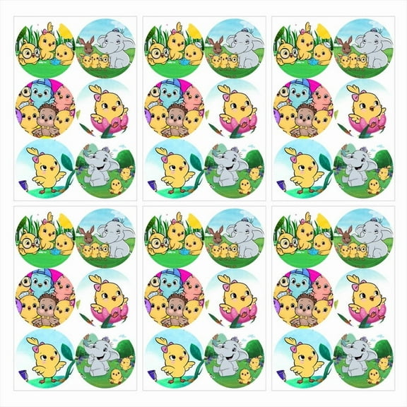 Canticos Stickers Party Favors Labels Birthday Thank You Themed Round Circle Baby Shower 60pcs