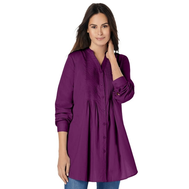 Woman Within Women's Plus Size Perfect Pintuck Tunic