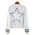 thumbnail image 5 of Light Jackets for Women Trendy Sequin Cheerleader Baseball Printed Casual Lightweight Fall Winter Women'S Coats,White,One Size, 5 of 5