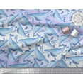 thumbnail image 3 of Soimoi Purple Cotton Duck Fabric Whale Ocean Printed Craft Fabric by the Yard 42 Inch Wide, 3 of 3