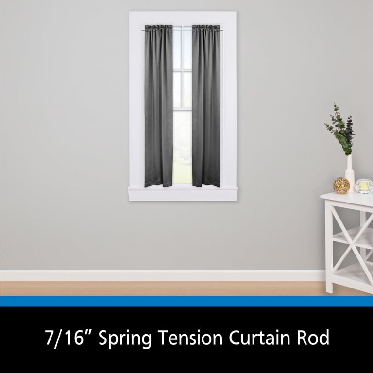 Extra Long Spring Tension Curtain Rod – 154-250cm Adjustable, 13mm Diameter, White Metal, For Voiles & Net Curtains