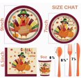 thumbnail image 2 of PAMMYAN HARVEST TURKEY Paper plate set AFN1for 25, Plate for kIds and Thanksgiving Dinner Fall Autumn Harvest Holiday Party, Disposable Paper Dinner Plates Dessert Plates and Napkins, 2 of 3