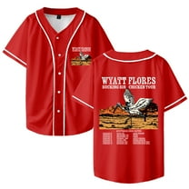 Wyatt Flores Bucking Bin Chicken Tour 2026 Merch Baseball Jersey V-Neck Shirt Women Men Short Sleeve Streetwear Clothes