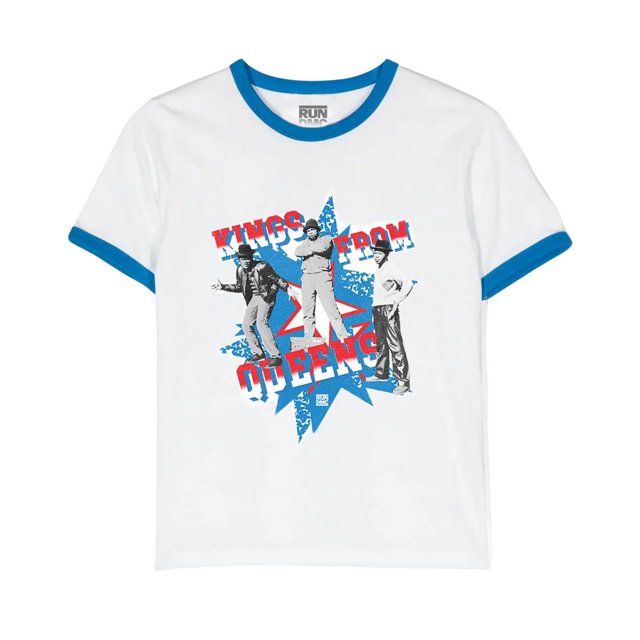 Run DMC - Camiseta Kings From Queens para Adultos Unisex (Azul Real, Blanco)
