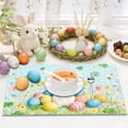 thumbnail image 2 of HuiXinOu Easter Themed Placemat 45x30cm with Rabbit Egg Clover Pattern Waterproof Table Mat for Holiday Dining Party Decor, 2 of 6