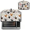 thumbnail image 2 of Renewold Countertop Appliance Cover for Toaster Oven with Accessory Pockets, Dust-Proof Stain-Resistant Home Kitchen Decor Fits Machine Up to 18.5 x 14.5 x 9 Inches, Rooster Chicken Floral, 2 of 7