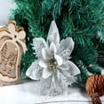 thumbnail image 5 of Adornos navideños artificiales con flores brillantes de 14 cm para árbol de Navidad, decoraciones navideñas para el hogar, regalo de Año Nuevo, 5 of 5