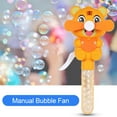 thumbnail image 2 of Bubble Maker Fan Mini Portable Cute Cartoon Tiger Hand Press Summer Funny Bubble Toy Fan for Children, 2 of 10