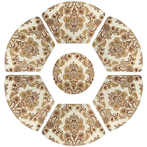 Wedge Place Mats And Centerpieces Set, Wedge Placemats For Round Table Pattern