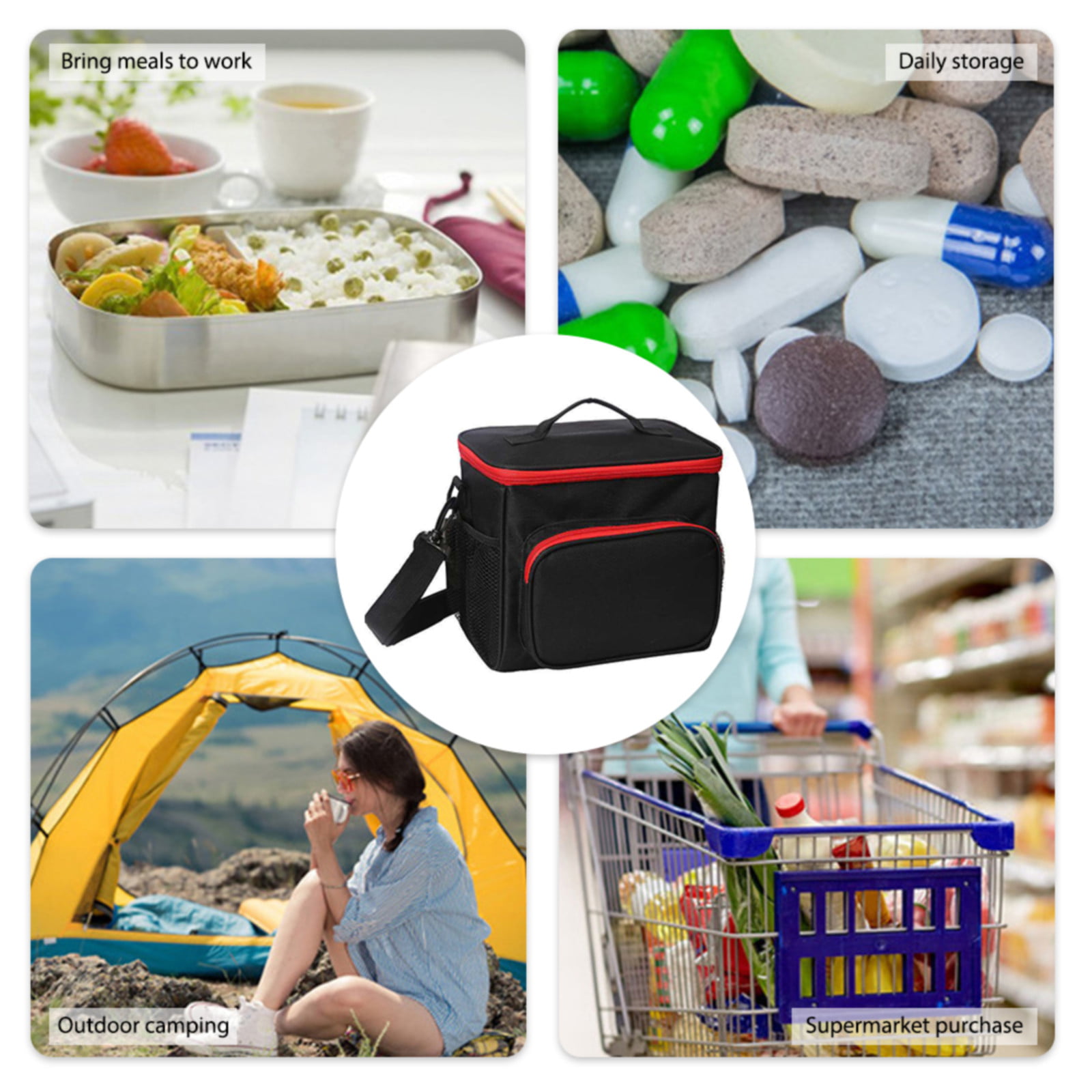 ExtraCharm Insulated Lunch Bag for Women/Men - Reusable Lunch Box for  Office Picnic Hiking Beach - L…See more ExtraCharm Insulated Lunch Bag for
