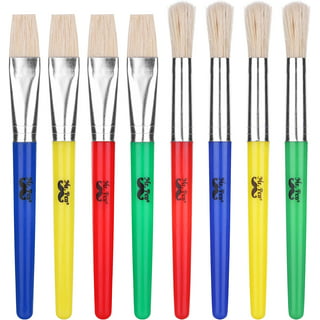 32 Pcs Flat Paint Brushes Set, Nylon Hair Small Brush Bulk for Detail  Painting, Acrylic Oil Watercolor Fine Art Painting Flat Tipped Paintbrush  Set