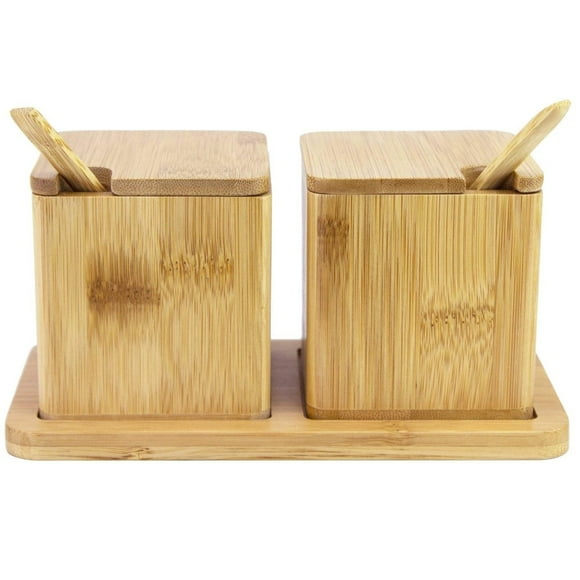 Totally Bamboo Especiero/Salsero doble con cucharas de Bambú Totally Bamboo 208564