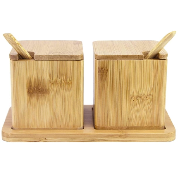 Totally Bamboo Especiero/Salsero doble con cucharas de Bambú TOTALLY BAMBOO 208564