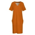 thumbnail image 4 of Burnt Orange Loose Pocket Dress women's clothing trend 2025 women evening dress, 4 of 7