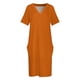 thumbnail image 4 of Burnt Orange Loose Pocket Dress women's clothing trend 2025 women evening dress, 4 of 7