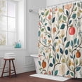 thumbnail image 6 of Spring Flower Shower Curtain for Bathroom Decor, Pomegranate Leaf Pastoral Flowers Vintage Waterproof Fabric Shower Curtain, 36"x72" Set with 12 Hooks, 6 of 9