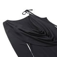 thumbnail image 3 of Women Long Evening Dress Solid Color One Shoulder Backless V Neck Dress, 3 of 5
