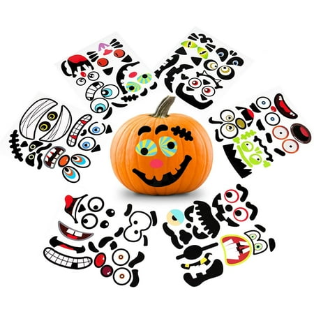 Halloween Pumpkin Stickers Pumpkin Decoration Kit For Kids 48ct Diy Jack O Lantern Stickers Cute Pumpkin Decorating Stickers For Halloween Party Favors Walmart Canada