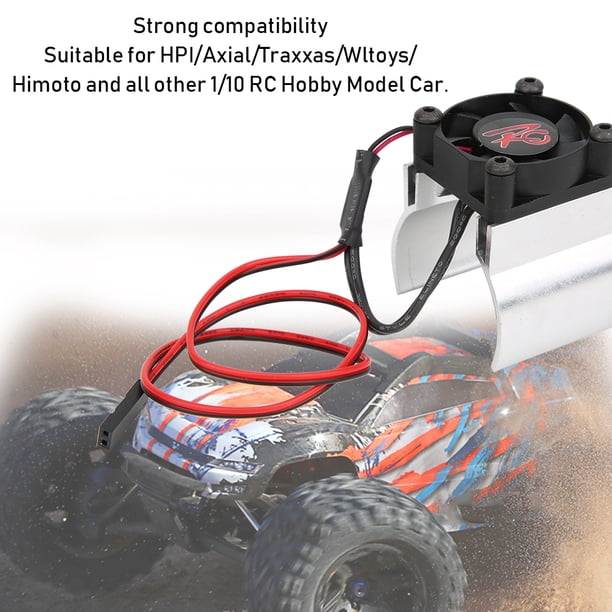 RC Cooling Fan & Heat Sink For 540/545/550 Motors - Aluminum Alloy Radiator For 1/10 Scale RC Cars (Blue)