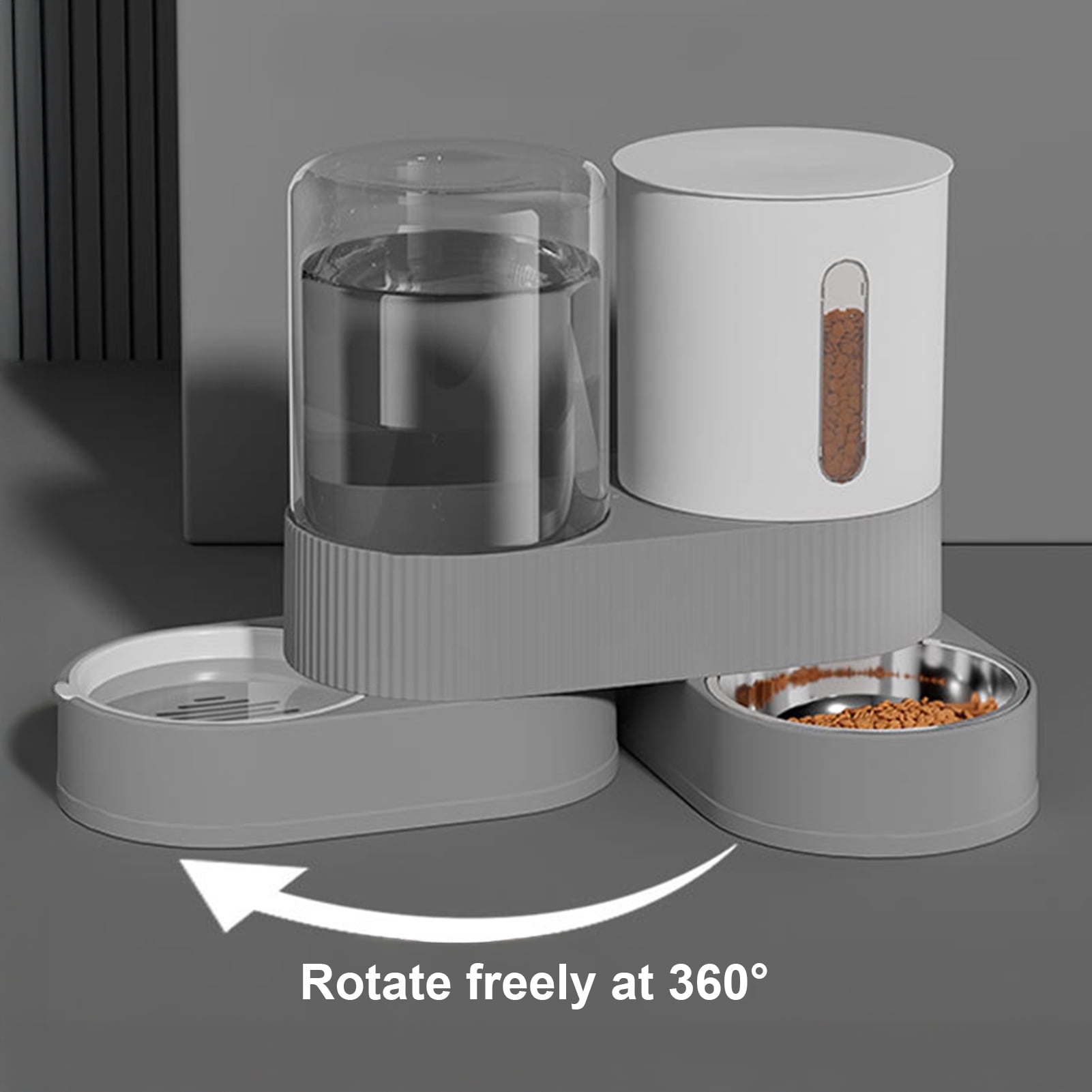 YIFAEUX Automatic Pet Feeder 2.4L Dog Food Feeder 2.6L Water Dispenser Travel Auto Cat Feeder Bowl for Small Dogs Cats Rabbits