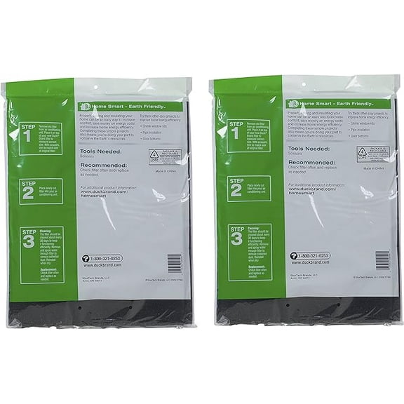 Duck Brand 1285234 Replacement Air Conditioner Foam Filter YQmNRs, 24-Inch x 15-Inch x 1/4-Inch, 2 Pack