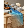 thumbnail image 3 of Blue Ombre Coastal Table Runner Summer Nautical Beach Ocean Seaside Tablerunners 13 x 108 Inch, Table Decorations Tabletop Scarf for Summer Gathering Holiday Farmhouse Kitchen Dining Decor, 3 of 6
