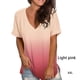 thumbnail image 4 of Camiseta degradada para mujer Qarigey con cuello en V Rosa claro XXL, 4 of 6