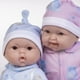 thumbnail image 3 of JC Toys Twins Muñecas Bebé Realistas de Cuerpo Suave de 13" Berenguer Boutique | Set de Regalo para Gemelos con Trajes y Accesorios Removibles | Rosa y Azul | Caucásico | Edades 2+, 3 of 5