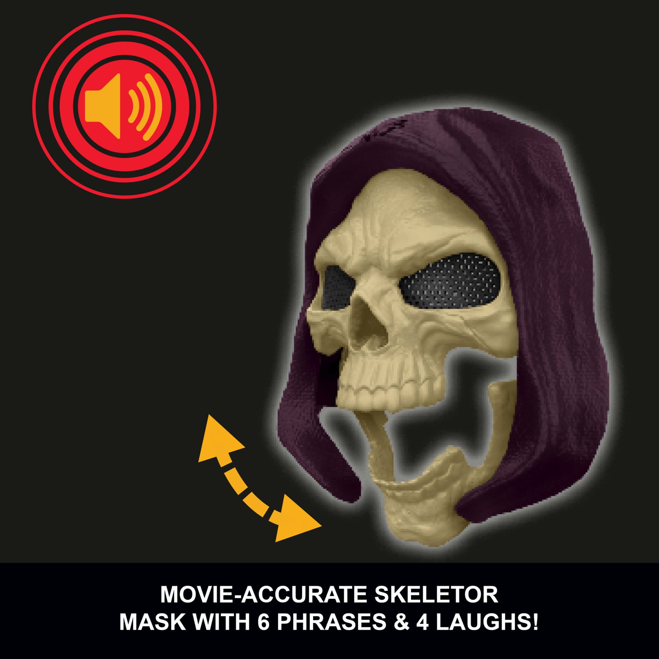Masters of the Universe Skeletor Mask, 2026 Movie Look, 10 Sounds Roleplay Costume Face Cover