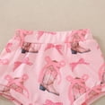 thumbnail image 6 of Xyant Toddler Baby Girl Summer Clothes Boots/Hat Print Short Sleeve Tasseled T-shirt Shorts with Headband Infant Summer Outfit Sets (Beige,18-24 Months）, 6 of 7