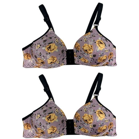 

Woman s Bowknot Printing Comfortable Hollow Out Bra Underwear No Rims