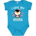 thumbnail image 3 of Inktastic I Love My Mama with Cute Penguin and Hearts Girls Baby Bodysuit, 3 of 5