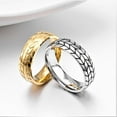 thumbnail image 5 of Emma Manor EM Titanium Steel Ring 6mm Tire Tread Grooved Design Ring for Men, Size 7-11, 5 of 6